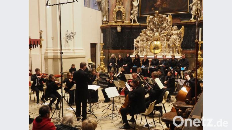 Weihnachtsgeschichte in barocker Musik erzählen eindrucksvoll ein Gesangsensemble erlesener Berufssänger und das brillant musizierenden Kammerorchester der Basilika Waldsassen unter Andreas Sagstetter. Bild: Franz Lahm