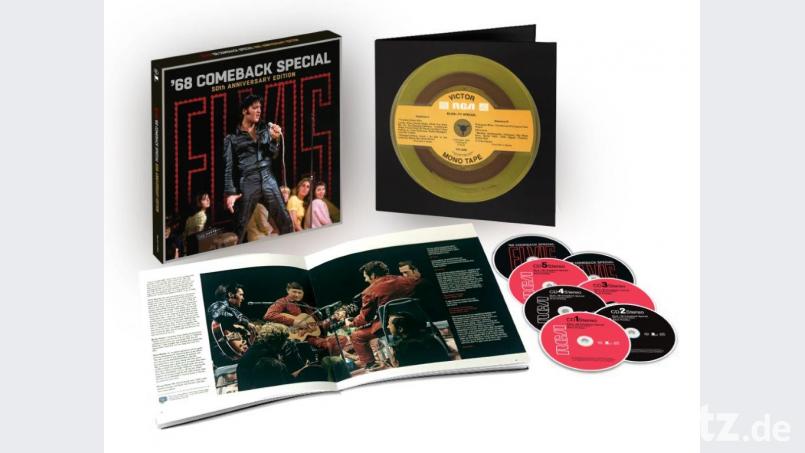 Das „’68 Comeback Special“ von Elvis Presley ist die perfekte Chronik einer der großartigsten Rock-’n’-Roll-Auftritte der Fernsehgeschichte: „The King“ auf dem Höhepunkt seines Schaffens. Erstmals sind das gesamte bisher veröffentlichte Audiomaterial und neu restaurierte Videoaufnahmen in einer Box erhältlich – zusammen mit nicht verwendeten Performances und Studio-Outtakes. Bild: Sony Music
