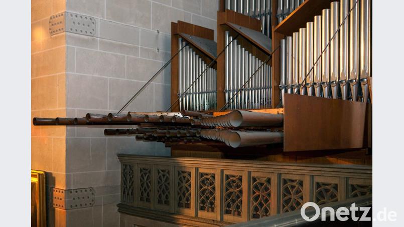 Die 1968 erbaute Orgel in der Basilika St. Martin mit ihren imposanten Trompeten. Bild: Daniela Hottner
