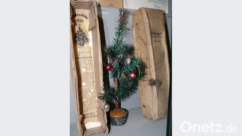 Ganz unscheinbar versteckt sich im Kultur- und Militärmuseum in Grafenwöhr ein historisches Kleinod. Es ist ein kleines Weihnachtsbäumchen. Im Ersten Weltkrieg wurden solche Christbäume zu den Soldaten an die Front geschickt. Bild: abu