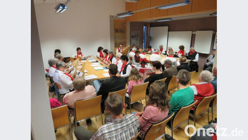 De Veehharfen-und Akkordzithergruppe des Förderkreis Musikgruppe umrahmt die Lesung musikalisch. Bild: adj