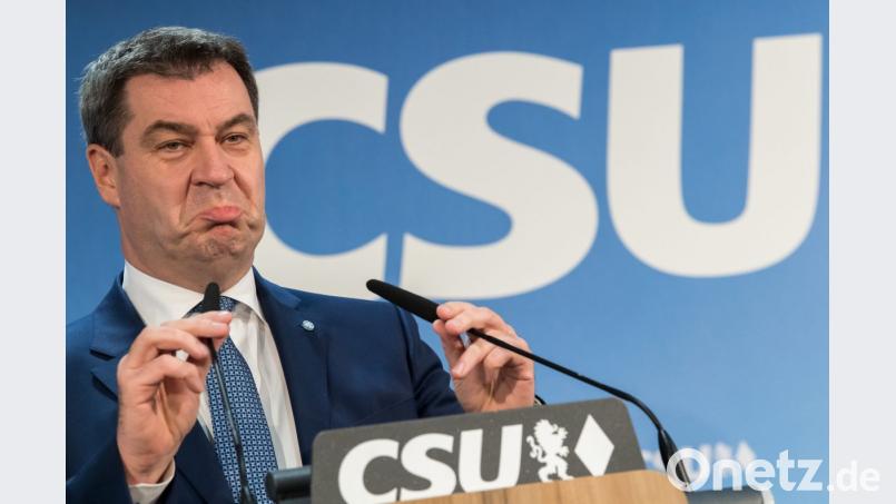 Markus Söder, Ministerpräsident von Bayern, spricht nach der Sitzung des CSU-Vorstandes auf einer Pressekonferenz in der CSU-Parteizentrale. Der CSU-Vorstand hat Söder wie erwartet einstimmig als Nachfolger von Seehofer für den Posten des Parteichefs nominiert. Bild: Peter Kneffel/dpa