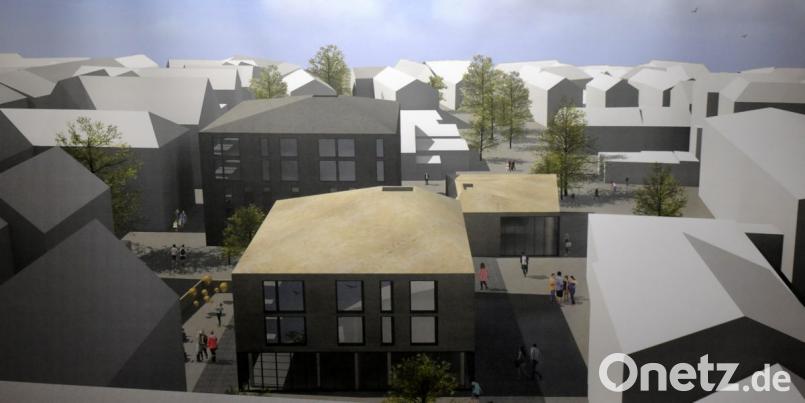 Der Entwurf des Bauart-Büros aus Amberg für das Bürgerspitalgelände hätte auf das Monumentale verzichtet. Kleine Baukörper lassen der Stadt viel Luft zum Atmen. Er belegte letztendlich Platz zwei. Bild: Stephan Huber