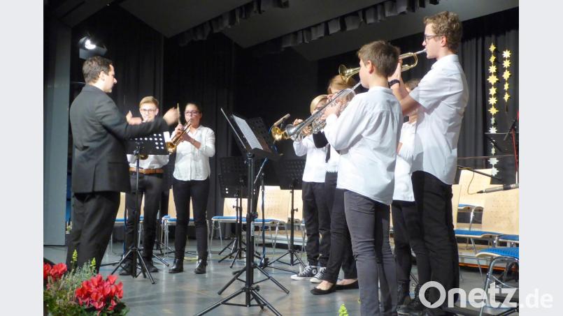 Das Trompetenensemble unter Leitung von René Bauer. Bild: fsb