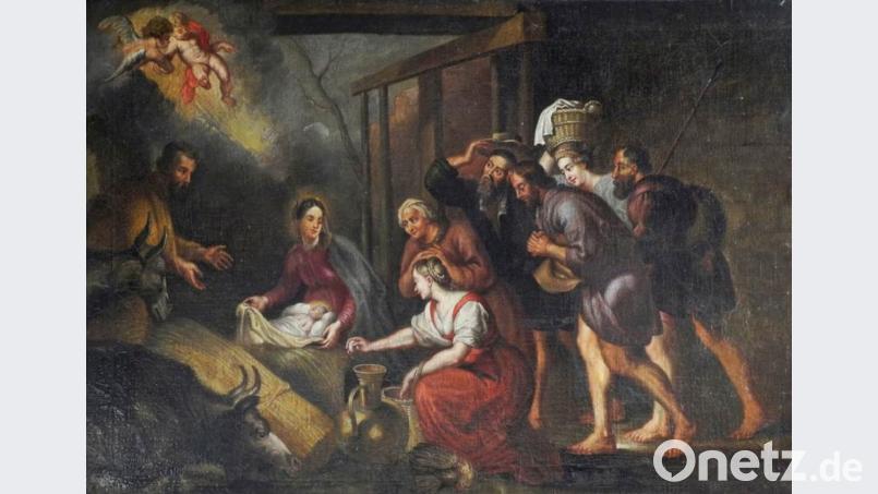 Ein Ölgemälde in der Schlosskapelle Zangenstein zeigt das Geschehen der heiligen Nacht. Bild: Günter Moser
