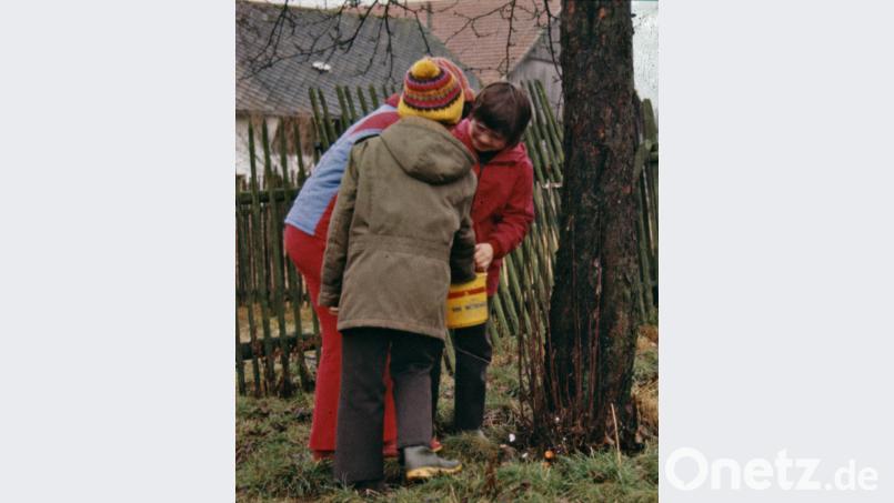 „Specht Füttern“ am Hl. Abend für die neue Obsternte in den 1960-er Jahren. Bild: fae