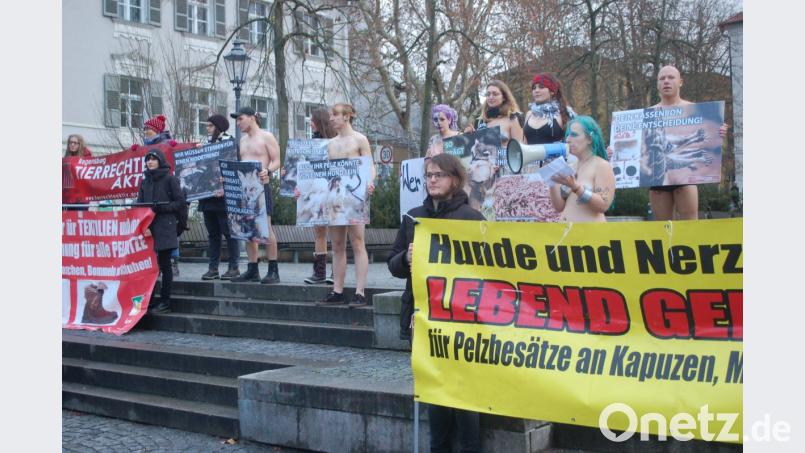 Per Lautsprecher verschafften sich die Tierschützer Gehör. Bild: gib