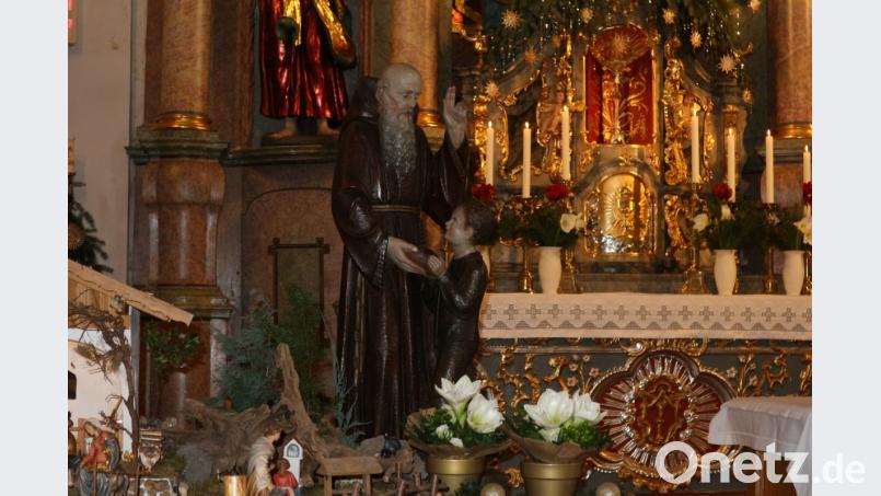 Die Bruder-Konrad-Figur von 1930 in Premenreuth anlässlich seiner Seligsprechung, gestiftet von der Röthenbacher Familie Lang aus Dankbarkeit für die Genesung eines Kindes. Bild: exb