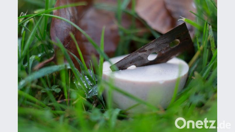 Unbekannte haben Rasierklingen in einer Wurst versteckt. Bild: Marcel Kusch/dpa