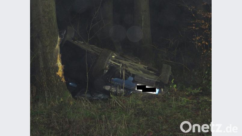 Am Baum sind deutlich Spuren des Aufpralls zu erkennen. Bild: adj