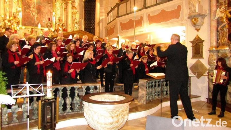 Der gemischte MGV-Chor mit Katharina Kohl am Akkordeon. Bild: Karl Schwemmer