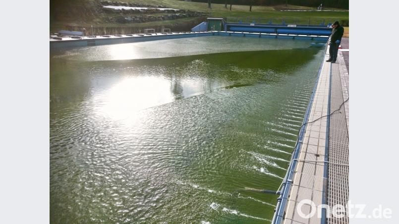 Eis im Schwimmbecken muss nicht sein. Die neue Enteisungsanlage schafft Abhilfe. Bild: exb