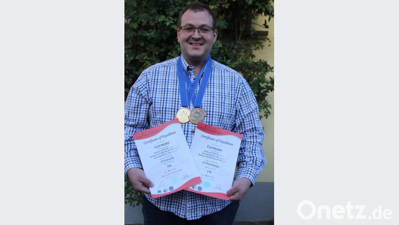 Vereinsmitglied Andreas Stock kam im August mit einem Mannschafts-Weltmeisterschaftstitel, einer Goldmedaille, einem neuen Weltrekord und einer zusätzlichen Bronzemedaille von den Weltmeisterschaften aus Österreich zurück. Bild: frd