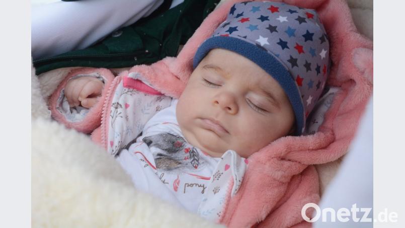 Gestatten: Das ist Amelie, geboren 2018, zwei Monate alt, aus Parkstein. Auch hier scheint sich der Mädchennamen bester Beliebtheit zu erfreuen. Auf der Namenshitliste in Weiden steht er auf Platz 2. Bild: Gabi Schönberger