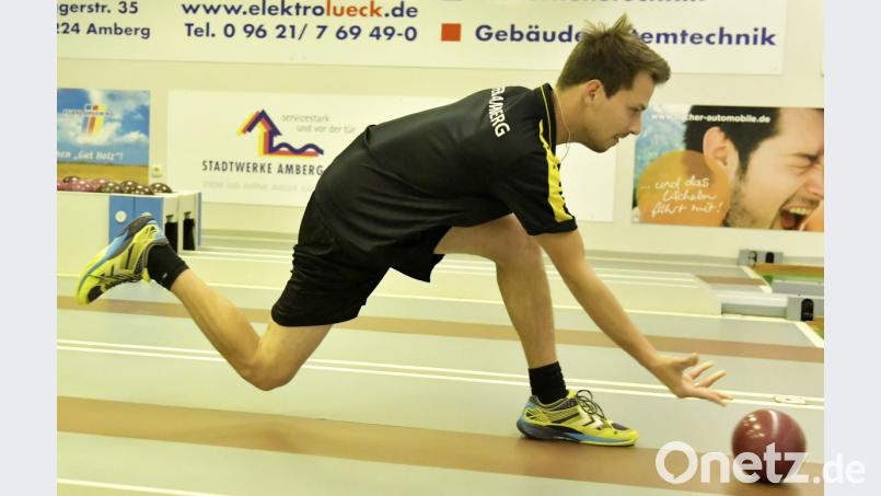 In Bamberg startet FEB Amberg in das neue Jahr. In der bisherigen Saison kommt der von FAF Hirschau gekommene Jan Hautmann (Bild) auf einen Schnitt von 596 Holz. Damit ist er zweitbester Amberger hinter Kapitän Michael Wehner (601). Bild: Hubert Ziegler