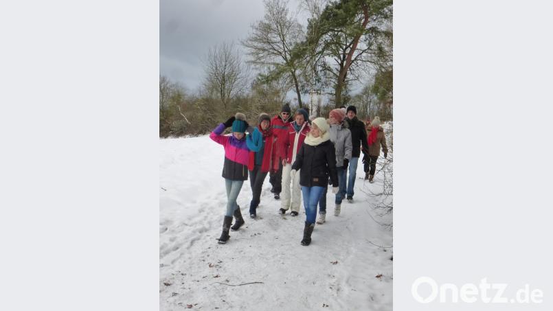 Es ist schon einige Jahre her, dass die Teilnehmer beim Wandertag in Schwarzhofen durch eine winterliche Kulisse marschieren durften. Bild: mad