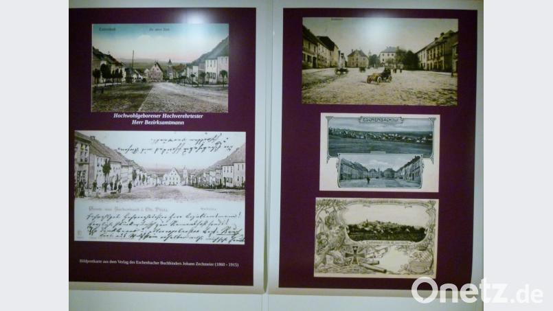 Morgen, Donnerstag, ist Eröffnung: Mit Bildern, Postkarten und anderen Dokumenten bietet der Heimatverein in seiner neuen Ausstellung einen Einblick in die Geschichte der Kommunen im Altlandkreis Eschenbach. Der „Hochwohlgeborene Hochverehrteste Herr Bezirkshauptmann“ sowie die Krieger und Veteranen beispielsweise sind auf diesen Schaubildern vereint. Bild: rn