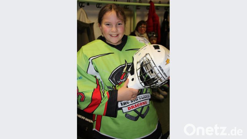 Die neunjährige Maria Katsikis aus Waldsassen ist bei den &quot;Young Dragons&quot; als Torhüterin aktiv. Bild: kro