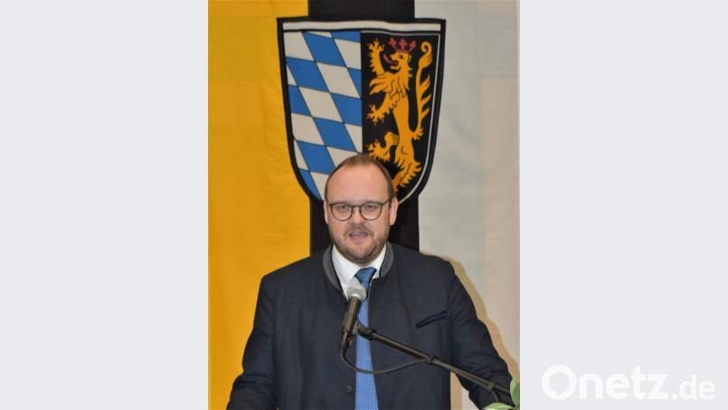 Gastredner Landrat Andreas Meier beim Neujahrsempfang in Grafenwöhr. Bild: rgr