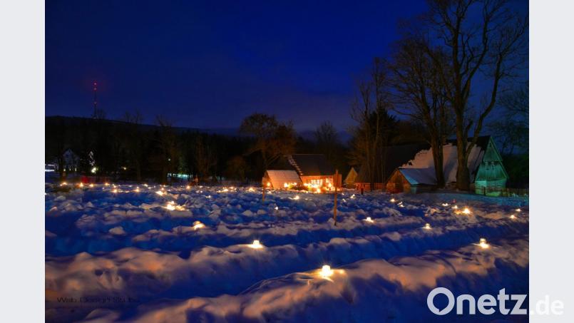 Fichtelgebirgsverein setzt das Schneelabyrinth am Samstag, 19. Januar, richtig in Szene. Bild: privat
