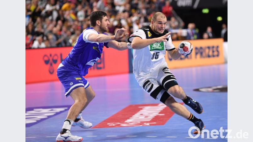 Paul Drux (rechts) von Deutschland in Aktion gegen Olafur Gustafsson von Island. Bild: Marius Becker/dpa