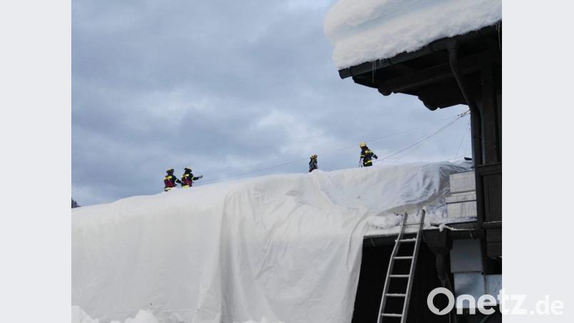 Das THW Marktredwitz im Einsatz in Reit im Winkl. Bild: THW/exb