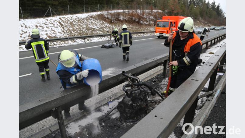 Unfall auf der A93 zwischen den Anschlussstellen Falkenberg und Wiesau. Bild: rw