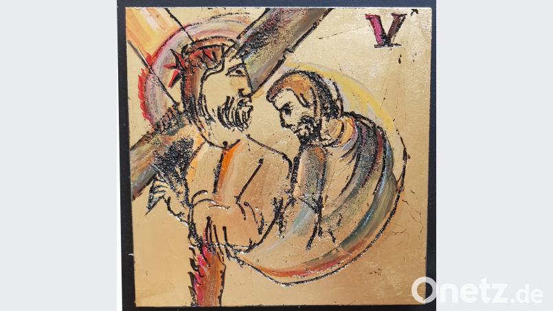 Die von Max Fischer erstellten Stationen V und XII fanden die Zustimmung der Dorfbewohner. Die anderen zwölf Stationen konnten per Bild betrachtet werden. Bild: gi