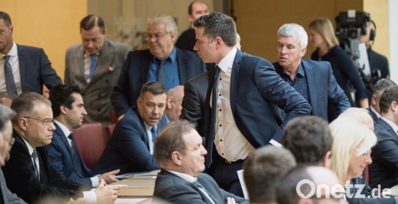 Während der Rede von Charlotte Knobloch verließen Abgeordnete der AfD den Gedenkakt des Landtags. Bild: Peter Kneffel/dpa