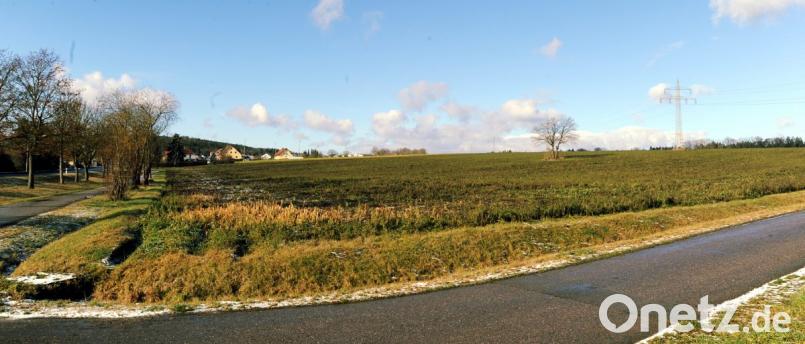 Auf einem gut 2,5 Hektar großen Areal gegenüber der Kirche St. Michael soll im Anschluss an das bereits vorhandene Baugebiet weitere etwa 30 Bauparzellen sowie Fläche für einen Einkaufsmarkt ausgewiesen werden. Die Erschließung erfolgt auf Kosten eines ortsansässigen privaten Investors. Bild: gf
