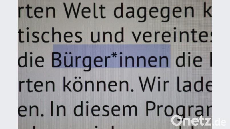In diesem Text  ist ein Gendersternchen zu sehen. Gendersternchen ist Anglizismus des Jahres 2018. Bild: Doreen Garud/dpa
