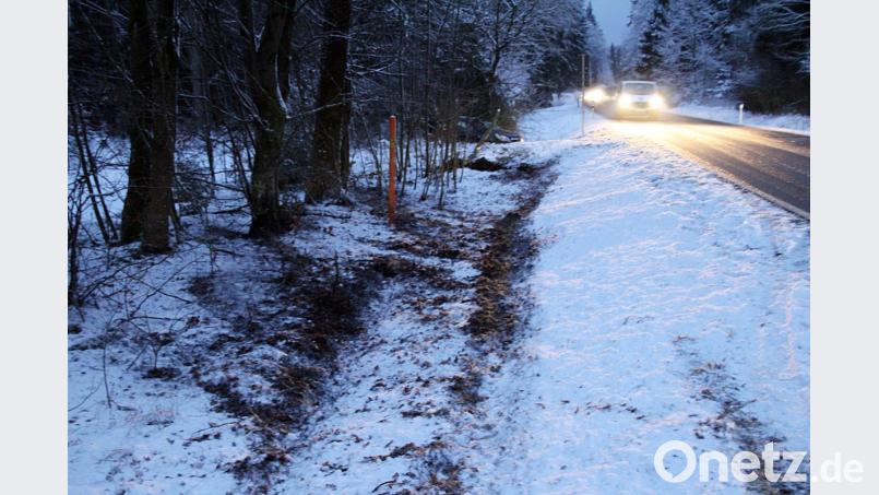Spuren der Rutschpartie. Bild: jma
