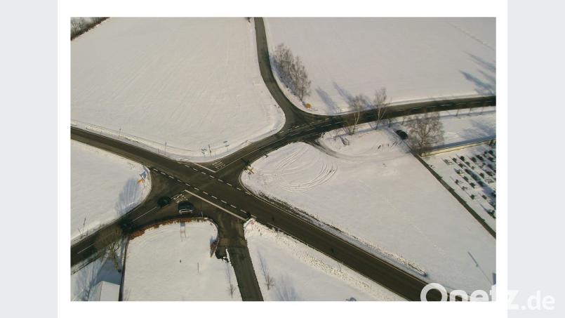 Die Lennesriether Kreuzung aus der Vogelperspektive. Bild: fla