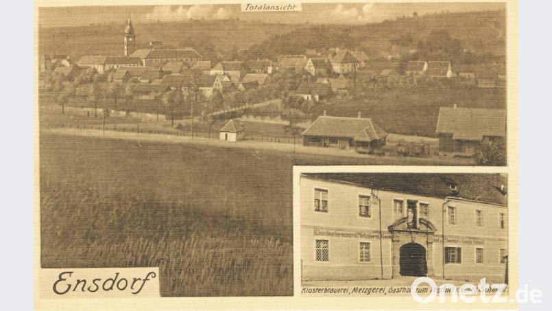 Diese Postkarte von Ensdorf, gelaufen 1918, aus der Sammlung von Hans Weiß, dokumentiert „Klosterbrauerei, Metzgerei und den Gasthof zum Thorhirl von Gg. Schmidt“. Repro: schß