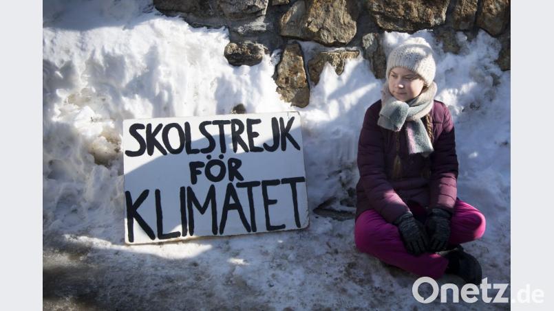 Die 16-jährige Greta Thunberg aus Schweden inspiriert Kinder und Jugendliche weltweit – auch in Amberg. Schüler rufen für Freitag, 8. Februar, zu einer Demo am Bürgerplatz beim Bahnhof auf. Bild: Laurent Gillieron/KEYSTONE/dpa