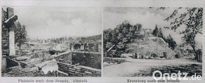 Pleystein nach dem Großbrand vom 10. Juli 1901. Bild: tu
