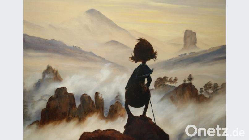 War „Der Wanderer über dem Nebelmeer“, den Caspar David Friedrich um 1818 in Öl auf Leinwand verewigte, in Wahrheit eine Ente? Bei der „Duckomenta“ in Schwarzenbach an der Saale jedenfalls wird das Gemälde, das zum Symbolbild der deutschen Romantik wurde, in dieser bislang unbekannten Version ausgestellt. Repro: Andrea Herdegen
