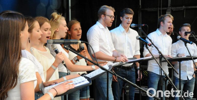 Preisträger von 2017 waren der Jugendtheaterclub und das Gesangs-Ensemble Vox Aeterna - hier beim Auftritt anlässlich des Leserfestes zum Jubiläum "150 Jahre Amberger Zeitung" im Sommer 2018. Bild: Huber, Stephan