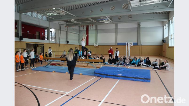 Mit dem Gau-Kinderturnfest steht am 5. Mai ein sportlicher Großereignis auf dem Programm. Die Trainer und Kampfrichter haben sich darauf eingehend vorbereitet. Bei einem Vorbereitungslehrgang in der Schulsporthalle durften die Erbendorfer Turnerkinder dabei die verschiedenen Übungen vorführen. Bild: rw