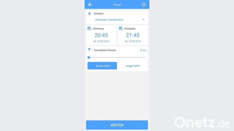 Mit einer App lassen sich die "Earl"-Fahrzeuge unkompliziert buchen. Allerdings ist die Nachfrage groß. Wer damit fahren will, sollte sich rechtzeitig eines der fünf E-Autos reservieren. Screenshot: Mirjam Graf