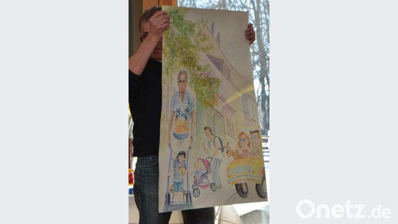 Werner Weingandt zeichnete Karikaturen für diesen besonderen Anlass. Bild: dob