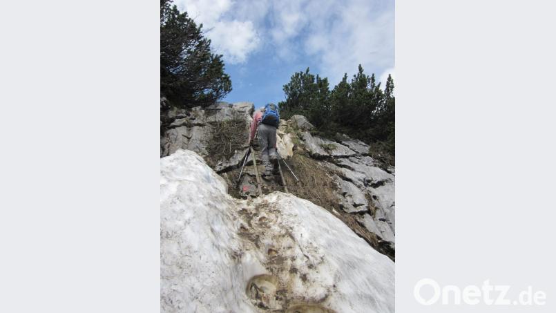 Nach dieser Kletterpartie auf dem Weg zur Tutzinger Hütte mit vollem Gepäck nehmen wir künftig lieber Umwege in Kauf. Bild: Monika Bugl