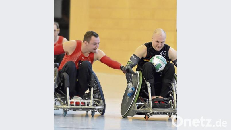 Topscorer Jens Sauerbier (rechts) greift an. Der Magdeburger machte die meisten Punkte für Deutschland. Auch er war von Schwarzenfeld begeistert. Bild: zg