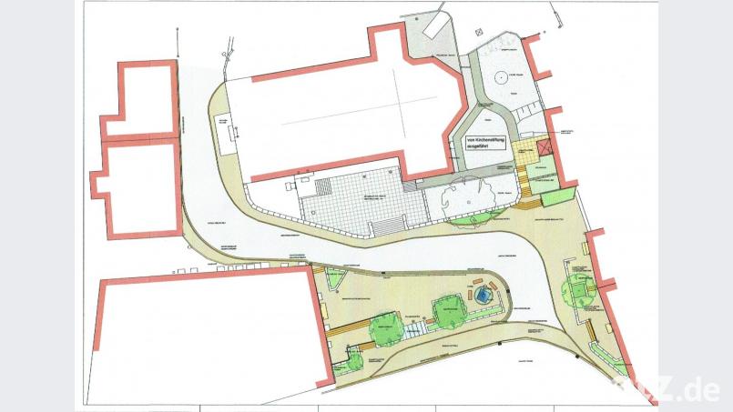 Der Gemeinderat Moosbach will den Marktplatz nicht parkplatzfrei machen. Vier bis fünf Parkplätze, ein Omnibuswartehäuschen und etwas mehr Grün sind geplant. Die Pläne dazu liefert das Architekturbüro Lösch aus Amberg. Repro: gi