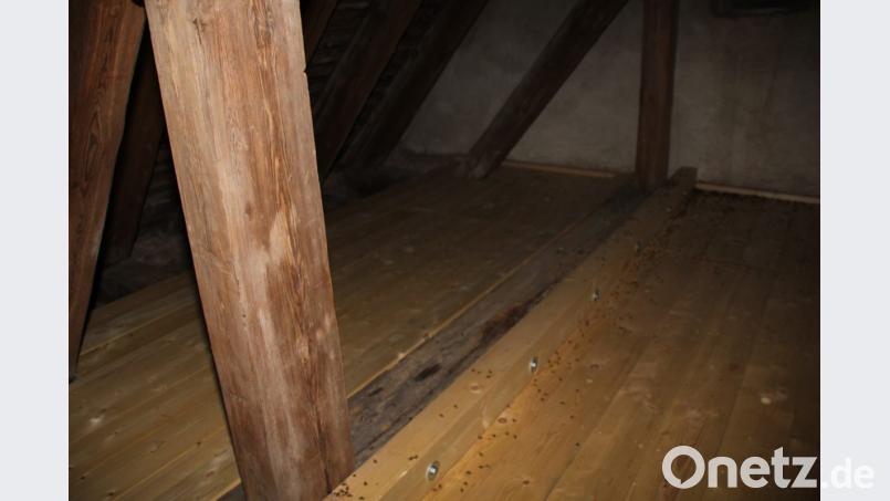 In den Jahren 207/18 wurde unter anderem auch die Dachkonstruktion ertüchtigt und dabei marode Balken ausgewechselt oder gestützt, wie Kirchenpfleger Anton Gebert erklärt. Bild: ads