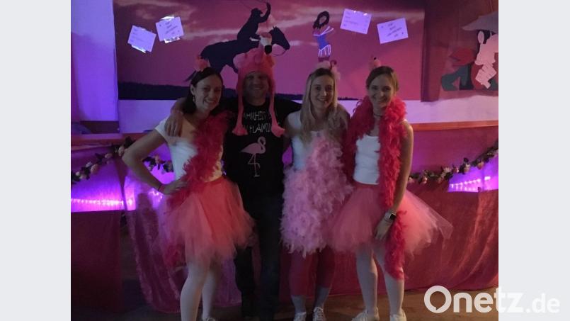 Eine besondere Augenweide sind die TSV-Mädels als Ballerina-Tänzerinnen im rosaroten Tutu mit ihrem männlichen Flamingo. Bild: gz