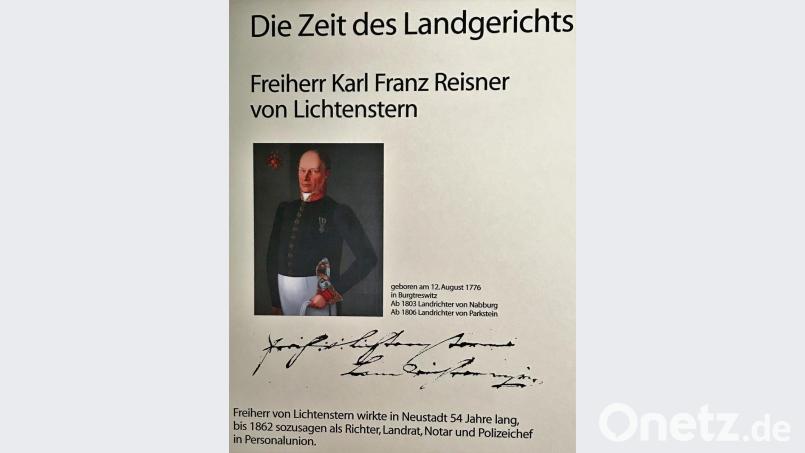 Ein Bild im Landratsamt Neustadt/WN zeigt den Landrichter Karl Franz Reiser, Freiherr von Lichtenstern. Archivbild: cr