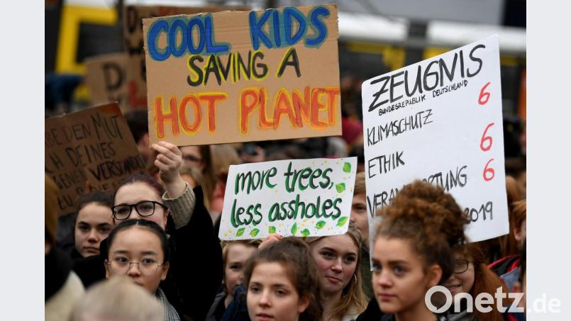 Schüler (hier in Berlin) demonstrieren für die Umwelt. Demnächst erstmals auch in Weiden. Bild: Britta Petersen/dpa
