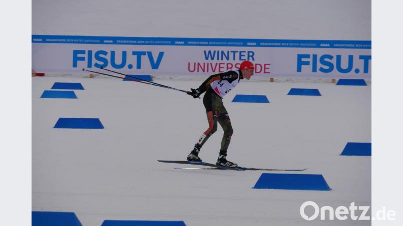 Jakob Lauerer beim Zielsprint im Verfolgungsrennen. Bild: adh
