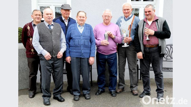 Die Züchter des Brieftaubenvereins &quot;Auf ins Pfreimdtal&quot; blickten auf die abgelaufene Flugsaison zurück und ehrten die besten Aktiven. Von links: Johann Schmid, Johann Most, Josef Lippert, Xaver Most, Siegfried Gersing, Adolf Butz und Georg Scherr Bild: akp